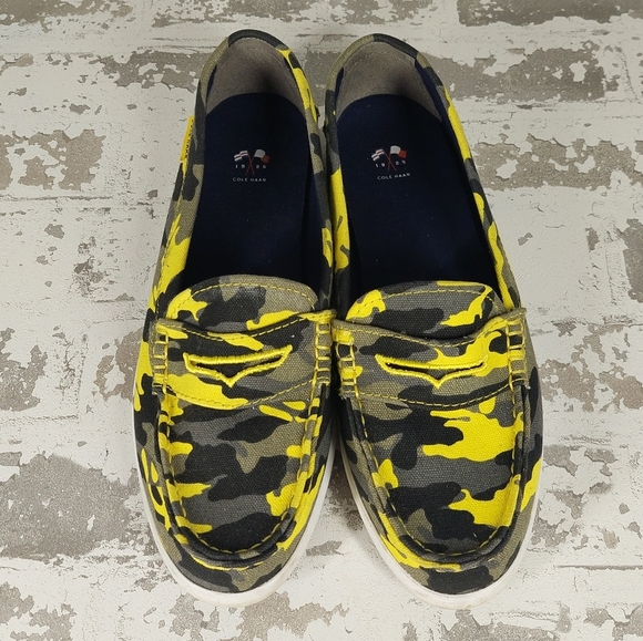 Cole Haan Penny Yellow Camo Slip On Casual Moc Toe Shoes Loafer O 595 - Picture 4 of 8